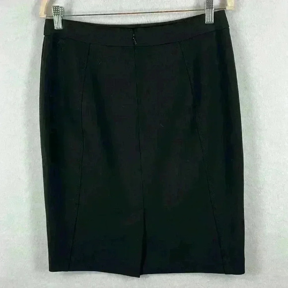 Halogen Pencil Skirt Size 8 Black Kick Pleat Polyester Blend Lined - Picture 2 of 9